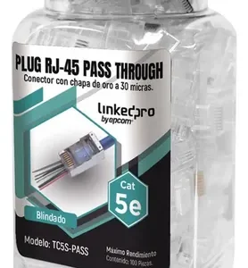 PLUG RJ45 CAT5E BLINDADO PASS THROUGH 100PZ
