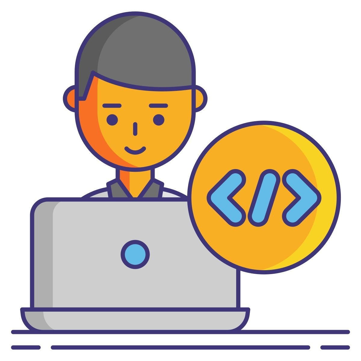 Programmer icon in Lineal Color style